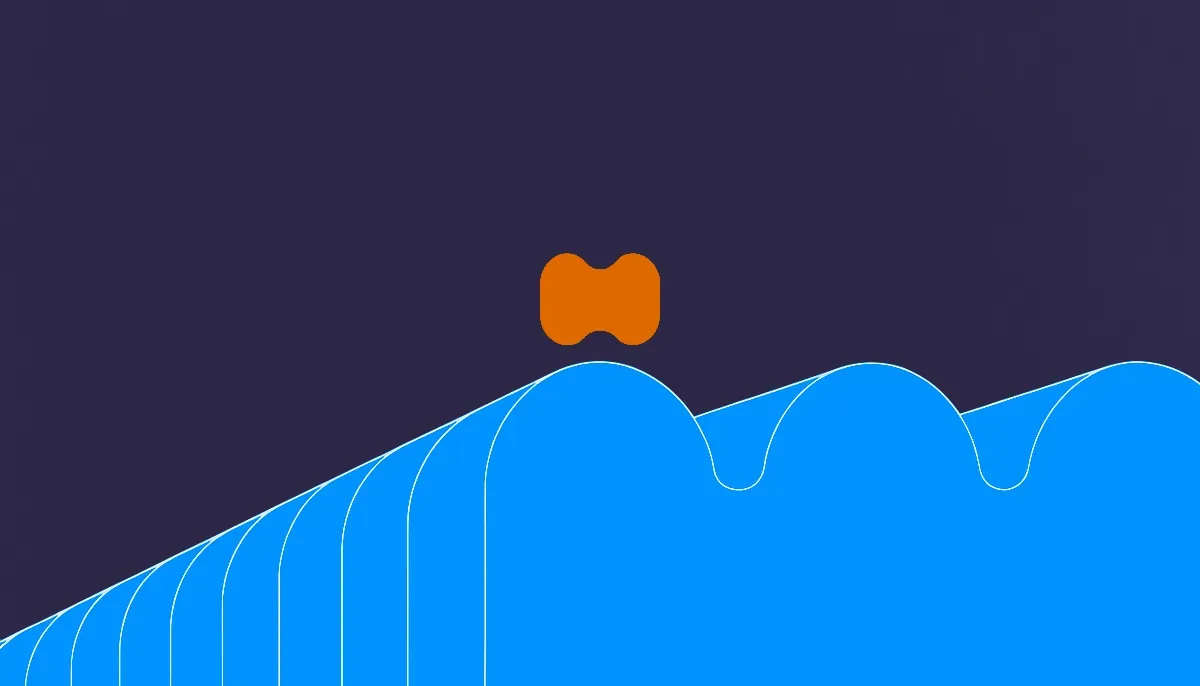 Editorial illustration: one small solid shape outranking a receding row of much larger pale shapes